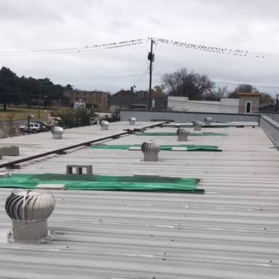 This is a commercial roofing inspection in Dallas Texas.