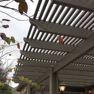 On top of gutter installation, we do a wide variety of contracting. One of which is pergolas and patio covers.